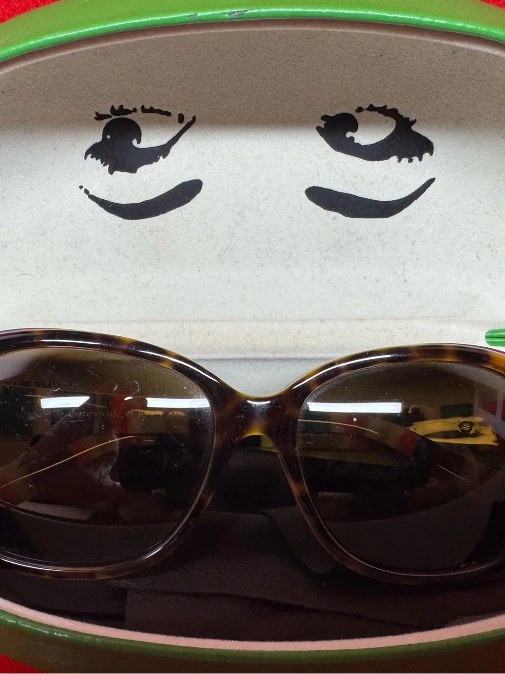 90s Kate Spade Hilde/P/S X72PVW Polarized Sunglasses Purple Tortoise with case